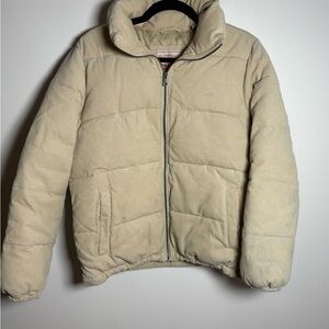 Levi's Beige Striped Puffer Jacket